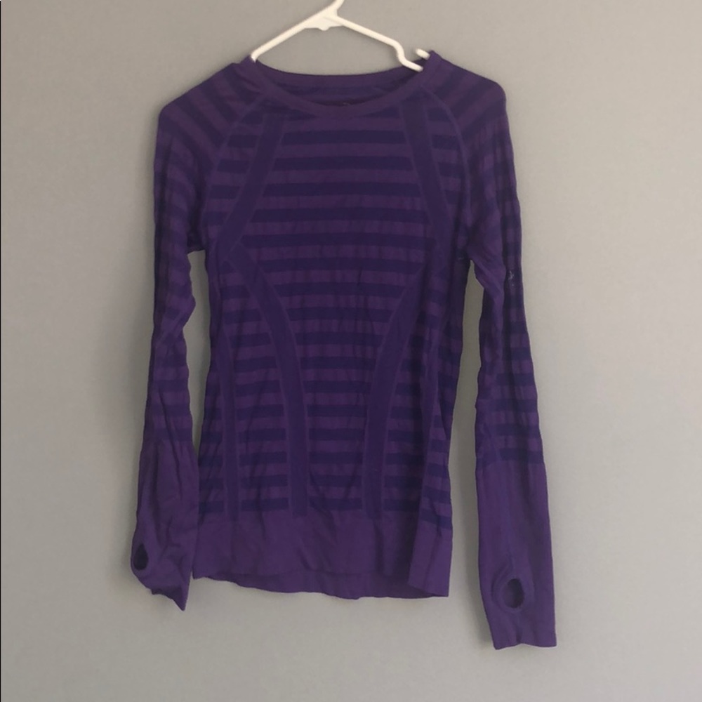 Mondetta purple striped long sleeve